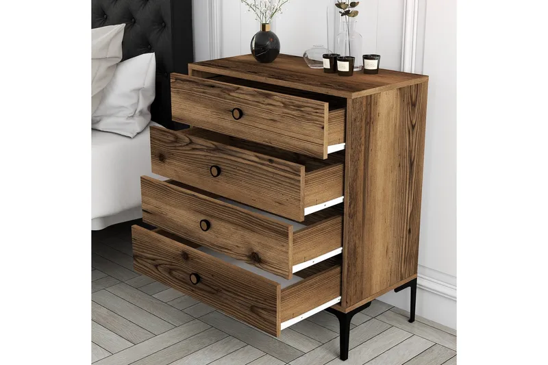 Ameias Kommode 76x90,7 cm Brun - Hanah Home - Oppbevaring - Oppbevaringsmøbler - Kommode - Entrekommode