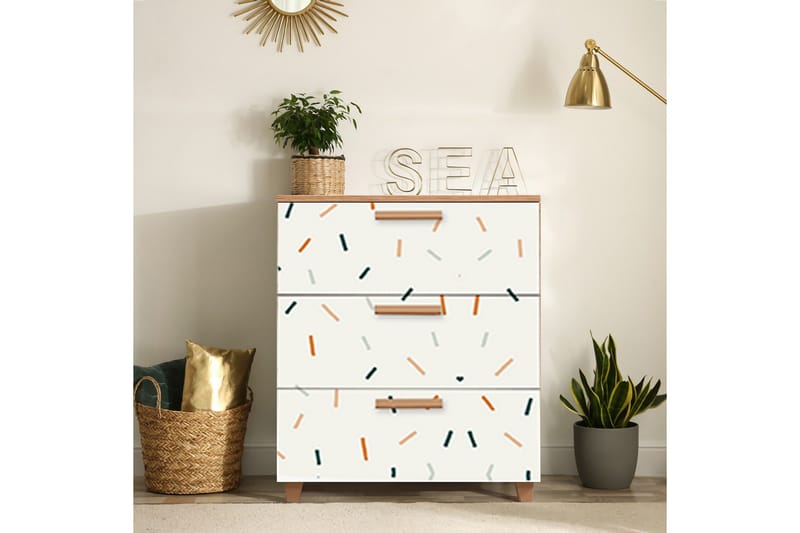 Leva Kommode 80x95 cm Brun/Hvit - Hanah Home - Oppbevaring - Oppbevaringsmøbler - Kommode - Entrekommode