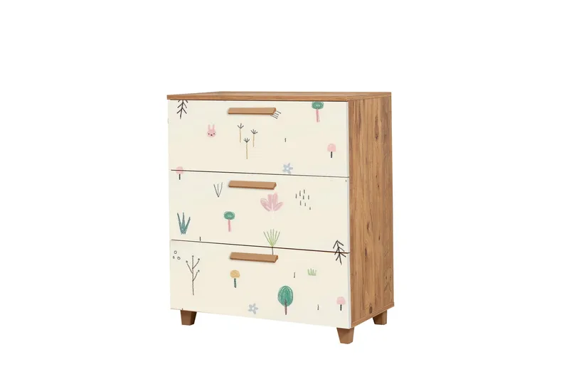 Leva Kommode 80x95 cm Brun/Hvit, Hanah Home