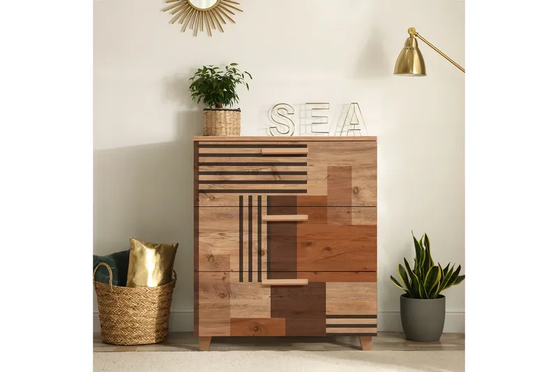 Leva Kommode 80x95 cm Brun - Hanah Home - Oppbevaring - Oppbevaringsmøbler - Kommode - Entrekommode