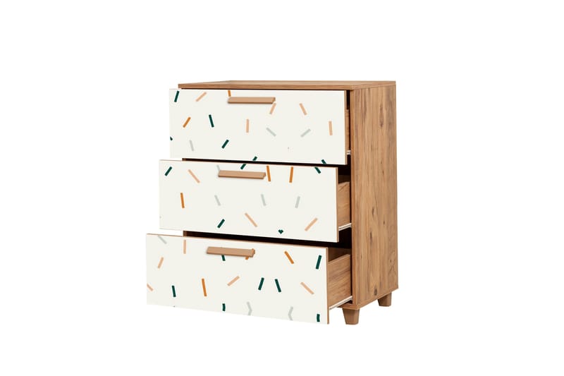 Leva Kommode 80x95 cm Brun/Hvit - Hanah Home - Oppbevaring - Oppbevaringsmøbler - Kommode - Entrekommode