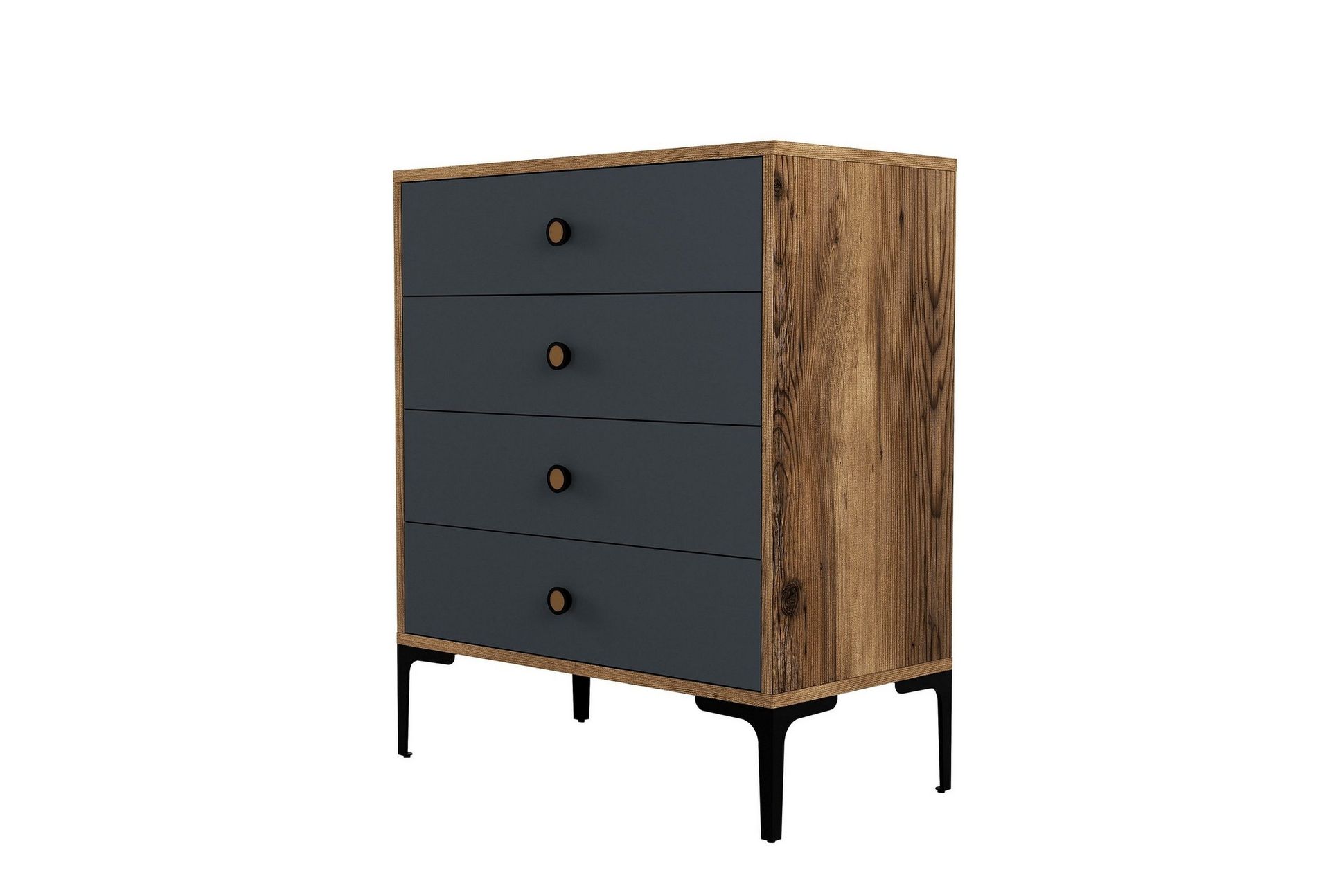 Ameias Kommode 76x90,7 cm Brun/Antrasitt - Hanah Home