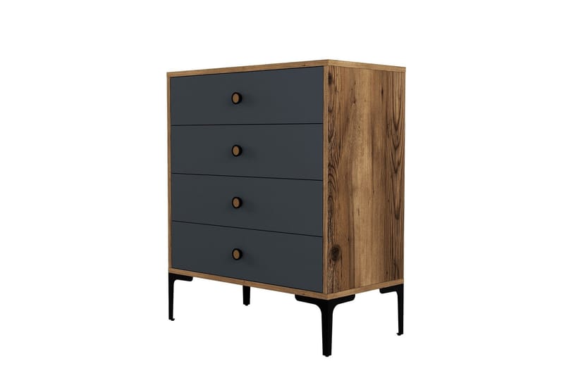 Ameias Kommode 76x90,7 cm Brun/Antrasitt - Hanah Home - Oppbevaring - Oppbevaringsmøbler - Kommode - Entrekommode