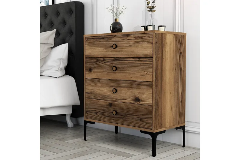 Ameias Kommode 76x90,7 cm Brun - Hanah Home - Oppbevaring - Oppbevaringsmøbler - Kommode - Entrekommode