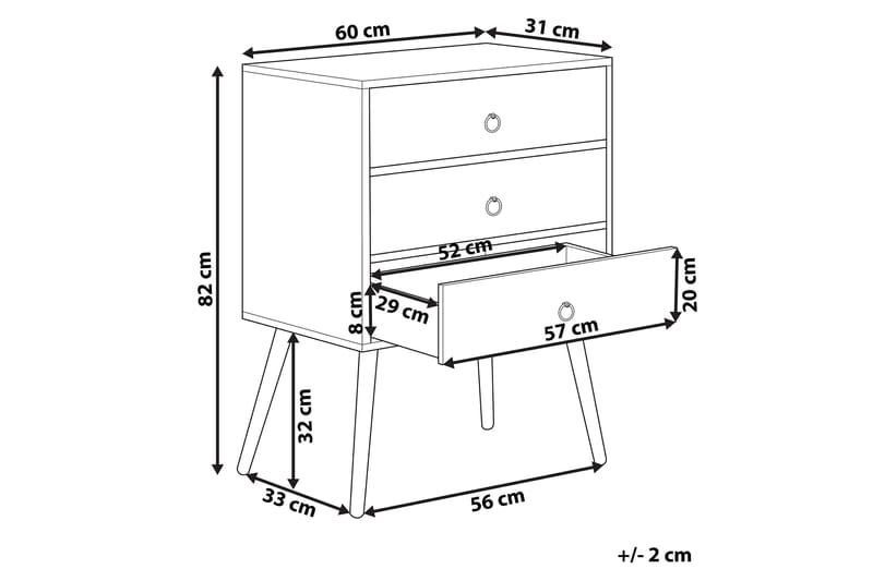 Abatley Kommode 60 cm - Mørkt Tre/Grå - Kjøpmannsdisk - Kommode