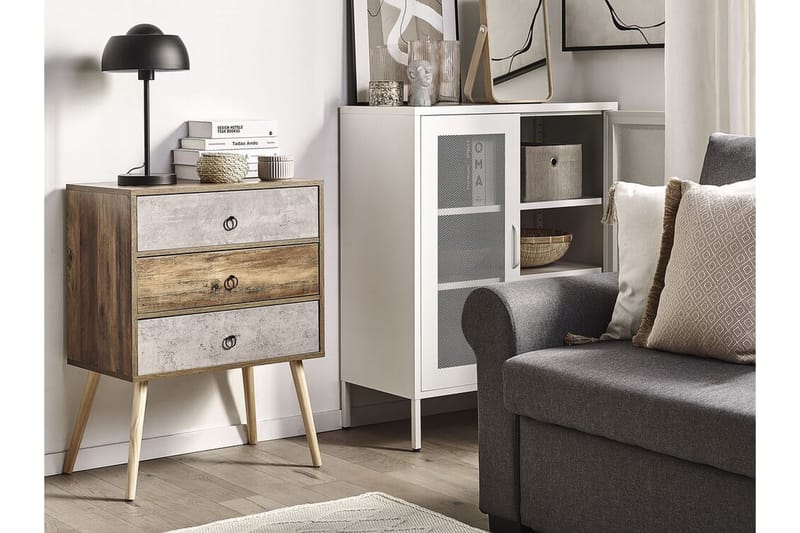 Abatley Kommode 60 cm - Mørkt Tre/Grå - Oppbevaring - Oppbevaringsmøbler - Kommode