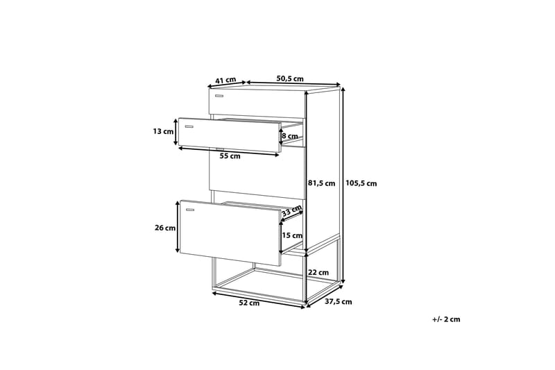 Acra Kommode 41 | 55 cm - Tre / Natur - Oppbevaring - Oppbevaringsmøbler - Kommode - Entrekommode