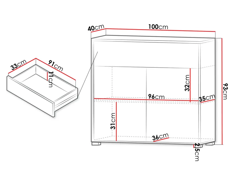 Agawal Kommode 100 cm - Brun - Oppbevaring - Oppbevaringsmøbler - Kommode - Entrekommode
