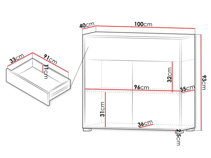 Agawal Kommode 100 cm - Brun - Oppbevaring - Oppbevaringsmøbler - Kommode - Entrekommode