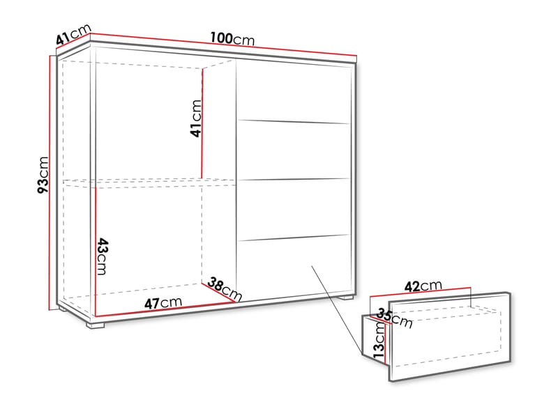 Agawal Kommode 100 cm - Brun - Oppbevaring - Oppbevaringsmøbler - Kommode - Entrekommode