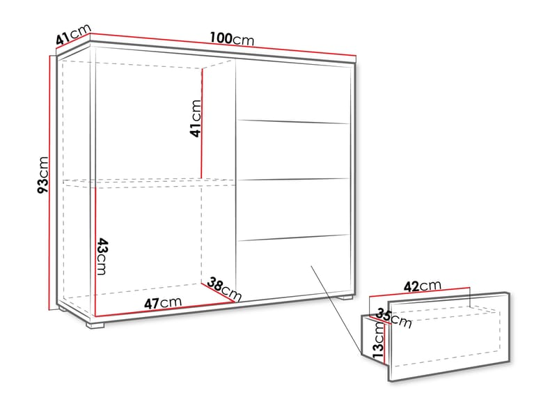 Agawal Kommode 100 cm - Brun - Oppbevaring - Oppbevaringsmøbler - Kommode - Entrekommode