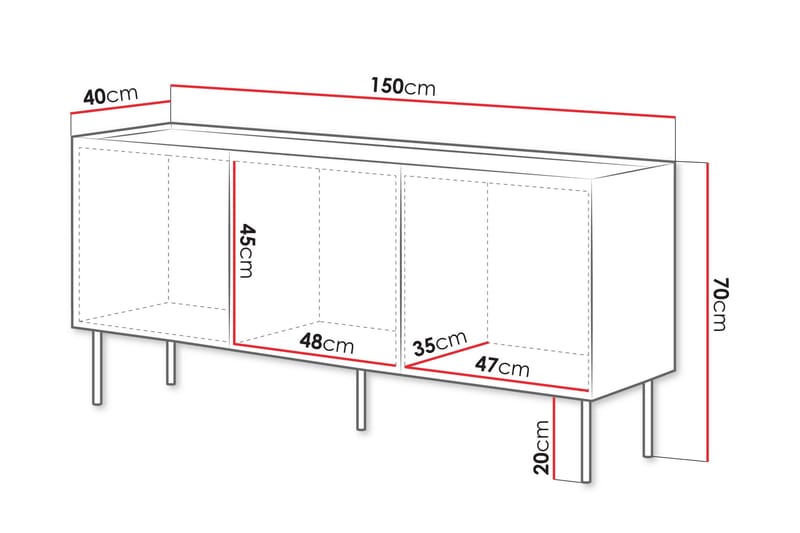 Akie Kommode 150 cm - Grønn - Oppbevaring - Oppbevaringsmøbler - Kommode