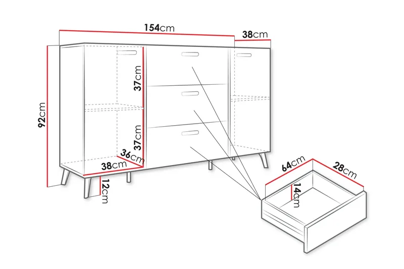 Akihiko Kommode 154 cm - Cashmere - Oppbevaring - Oppbevaringsmøbler - Kommode