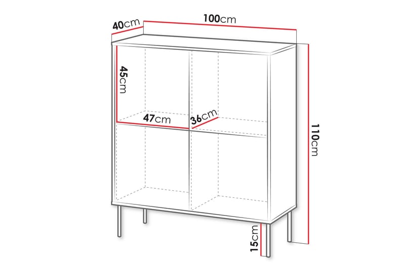 Akiko Kommode 100 cm - Grønn - Oppbevaring - Oppbevaringsmøbler - Kommode - Entrekommode