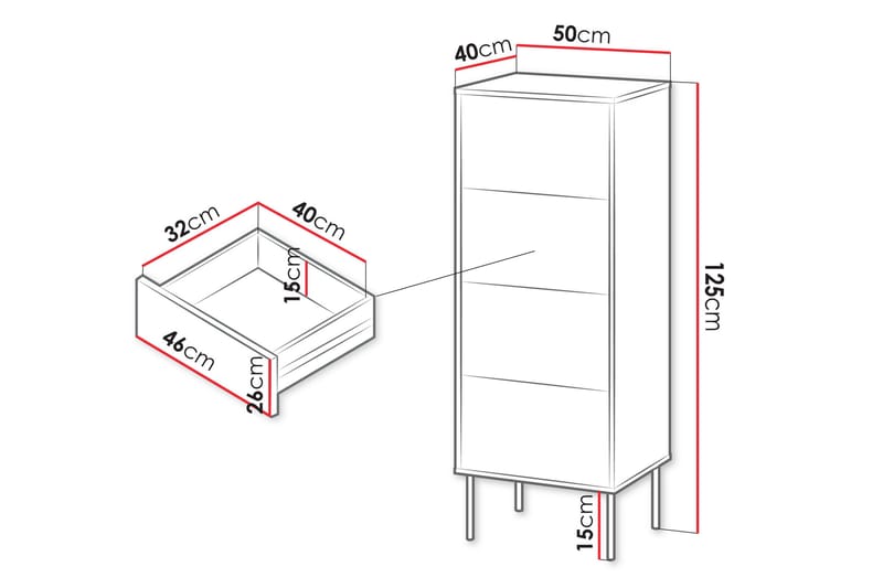 Akiko Kommode 50 cm - Beige - Oppbevaring - Oppbevaringsmøbler - Kommode - Entrekommode