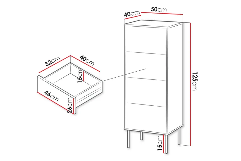 Akiko Kommode 50 cm - Grønn - Oppbevaring - Oppbevaringsmøbler - Kommode - Entrekommode