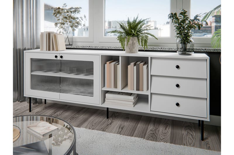 Akilesh Kommode 200 cm - Hvit - Oppbevaring - Oppbevaringsmøbler - Kommode