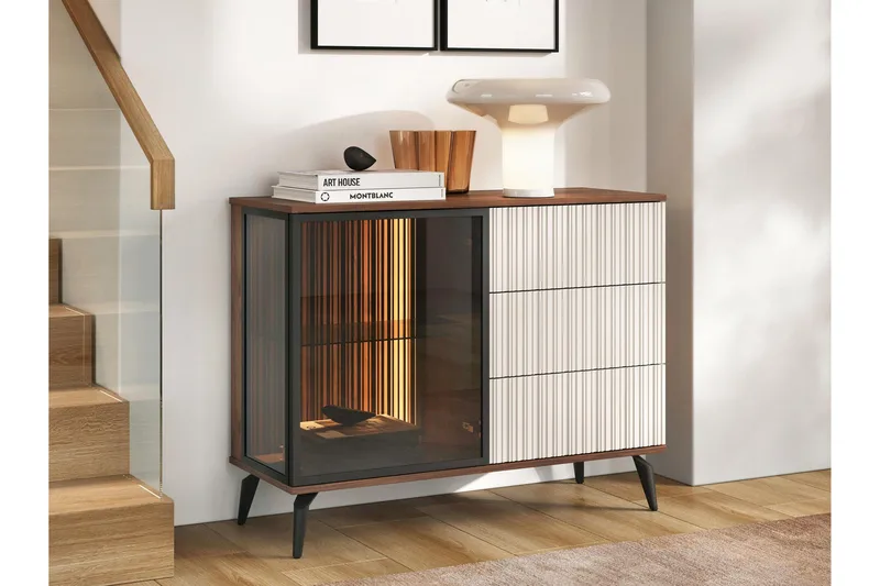 Akinari Kommode 103 cm - Brun / Beige - Oppbevaring - Oppbevaringsmøbler - Kommode