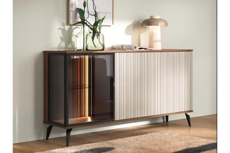 Akinari Kommode 154 cm - Brun / Beige - Oppbevaring - Oppbevaringsmøbler - Kommode