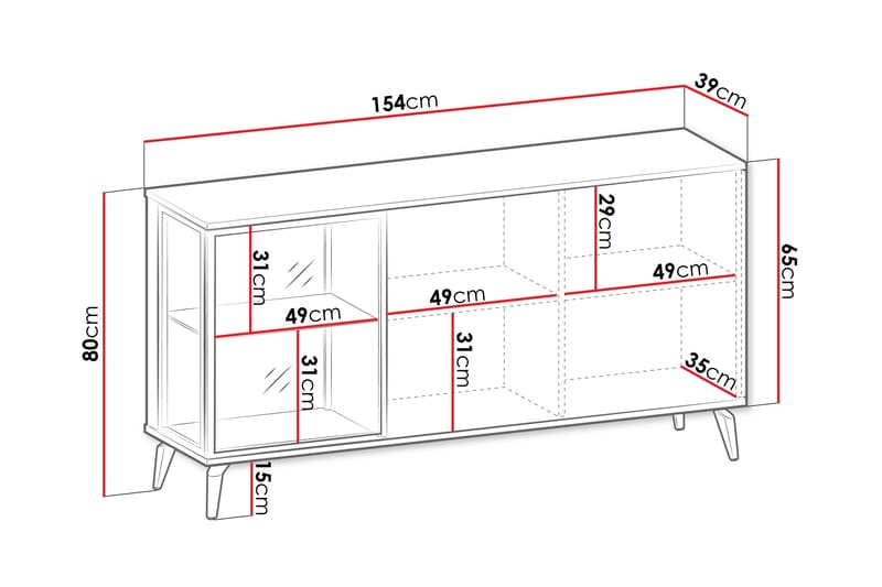 Akinari Kommode 154 cm - Brun / Beige - Oppbevaring - Oppbevaringsmøbler - Kommode