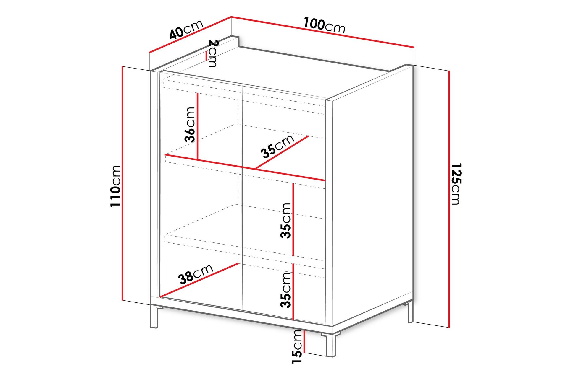 Akiya Kommode 100 cm - Hvit - Oppbevaring - Oppbevaringsmøbler - Kommode - Entrekommode