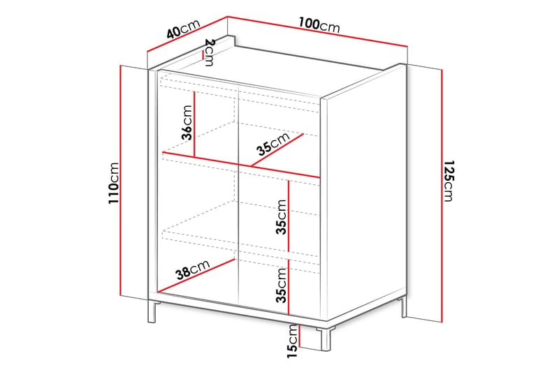 Akiya Kommode 100 cm - Svart - Oppbevaring - Oppbevaringsmøbler - Kommode - Entrekommode