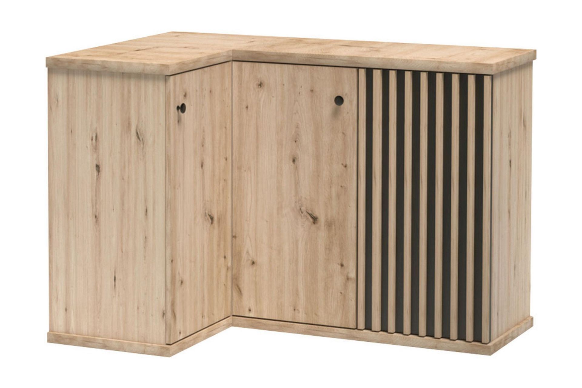 Aldbrough Hjørnekommode 123x86x82 cm - Natur/Svart