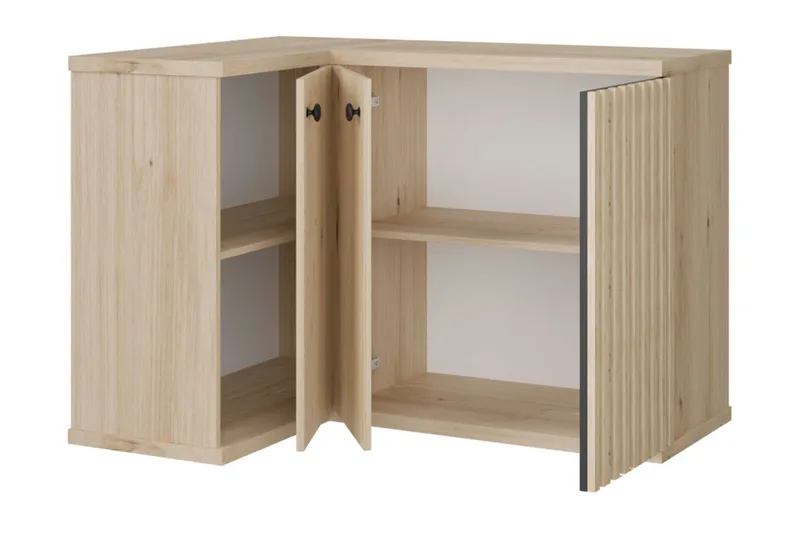 Aldbrough Hjørnekommode 123x86x82 cm - Natur/Svart - Oppbevaring - Oppbevaringsmøbler - Kommode