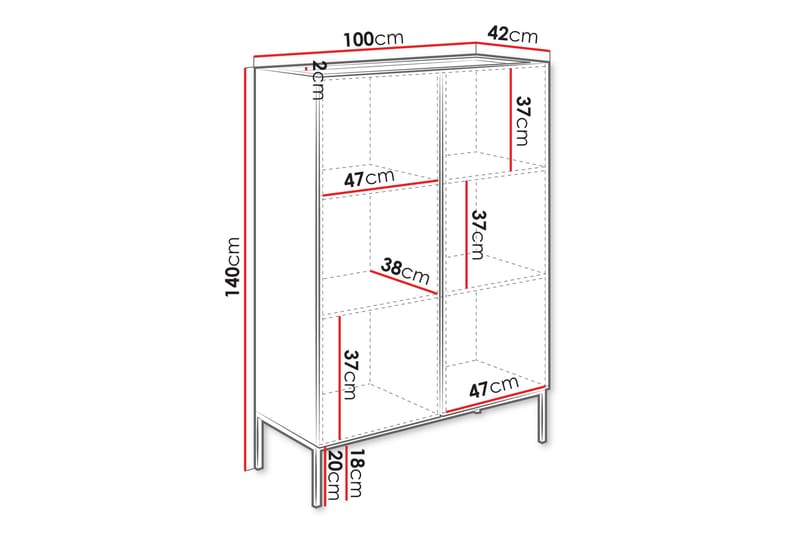 Amelus Kommode 100 cm - Brun - Oppbevaring - Oppbevaringsmøbler - Kommode - Entrekommode