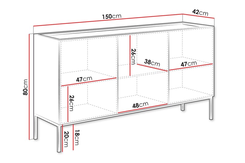 Amelus Kommode 150 cm - Cashmere - Oppbevaring - Oppbevaringsmøbler - Kommode