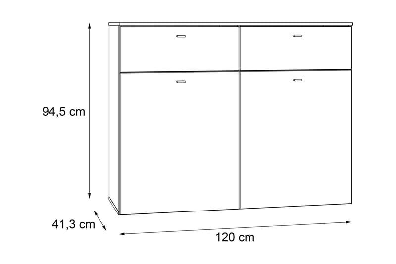 Ameysford Kommode 120 cm - Grå/Brun - Oppbevaring - Oppbevaringsmøbler - Kommode