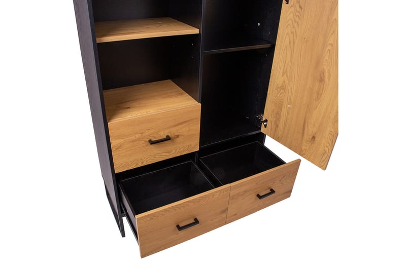 Amsterdam Kommode Eik/Svart - Oppbevaring - Oppbevaringsmøbler - Kommode - Entrekommode