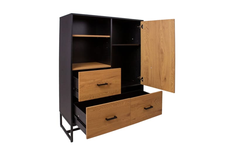 Amsterdam Kommode Eik/Svart - Oppbevaring - Oppbevaringsmøbler - Kommode - Entrekommode