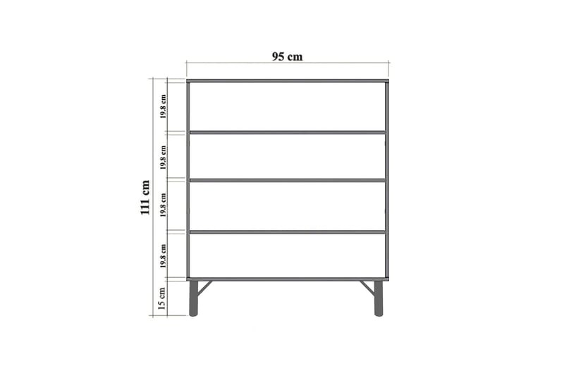 Anaya Kommode 95 cm - Beige - Oppbevaring - Oppbevaringsmøbler - Kommode - Entrekommode