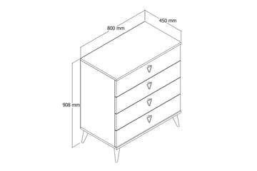 Andifli Kommode 80x90,8 cm - Brun - Oppbevaring - Oppbevaringsmøbler - Kommode - Entrekommode