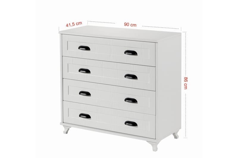 Andifli Kommode 90x86 cm - Hvit - Oppbevaring - Oppbevaringsmøbler - Kommode - Entrekommode