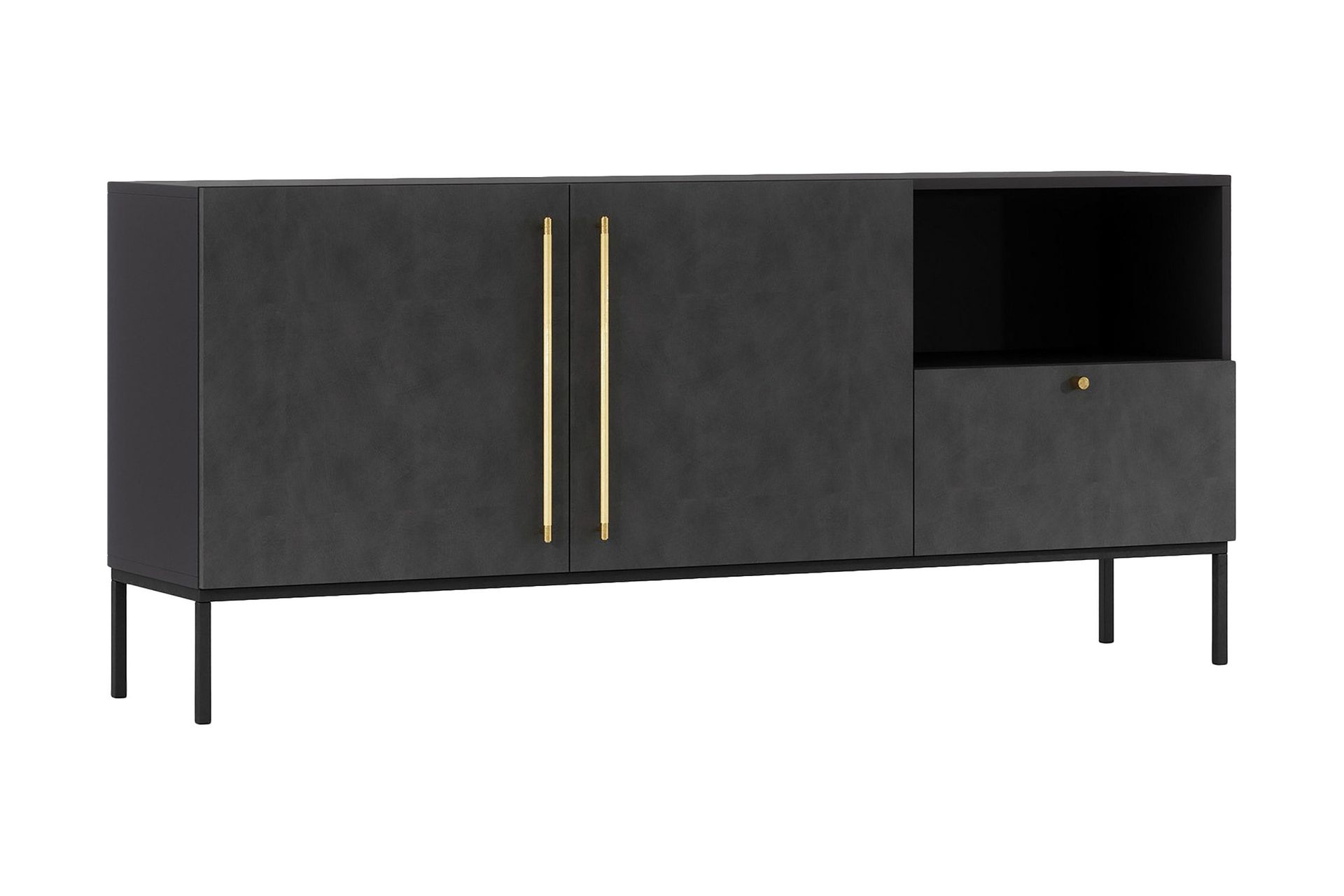 Anjal Kommode 180 cm - Svart