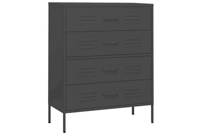 Kommode antrasitt 80x35x101,5 cm stål - Antrasittgrå - Oppbevaring - Oppbevaringsmøbler - Kommode - Entrekommode