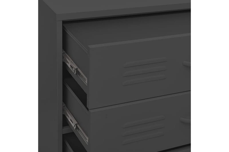 Kommode antrasitt 80x35x101,5 cm stål - Antrasittgrå - Oppbevaring - Oppbevaringsmøbler - Kommode - Entrekommode