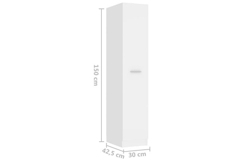 Apotekskap hvit 30x42,5x150 cm sponplater - Hvit - Kjøpmannsdisk - Kommode