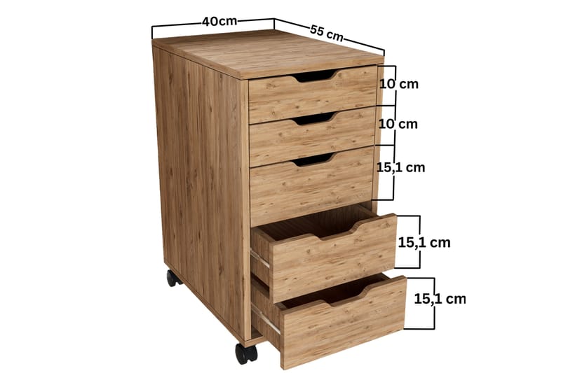 Atlas Kommode 40 cm - Brun - Oppbevaring - Oppbevaringsmøbler - Kommode - Entrekommode