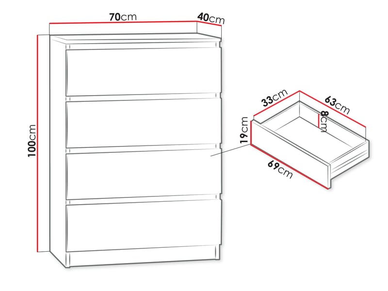 Basildon kommode 70 cm - brun - Oppbevaring - Oppbevaringsmøbler - Kommode - Entrekommode