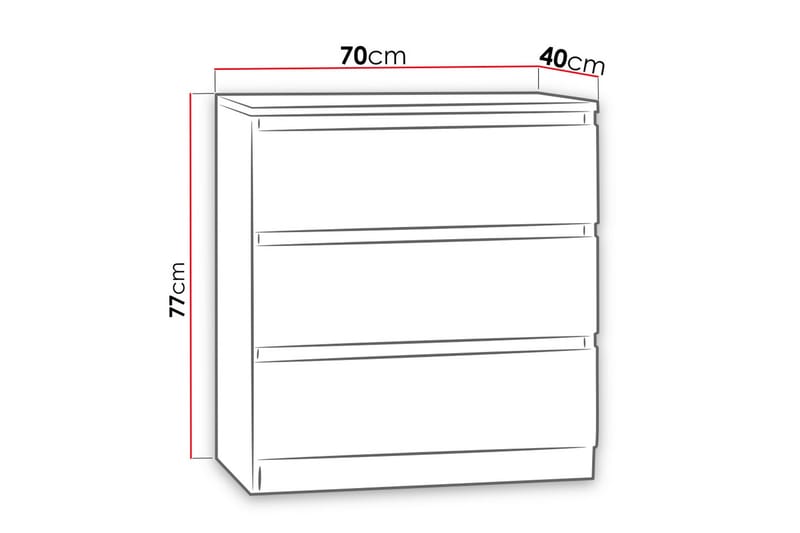 Basildon Kommode 70x40x77 cm - Tre - Oppbevaring - Oppbevaringsmøbler - Kommode - Entrekommode