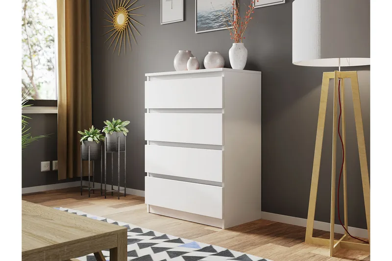 Basildon Kommode 70x40x97 cm - Hvit - Oppbevaring - Oppbevaringsmøbler - Kommode - Entrekommode