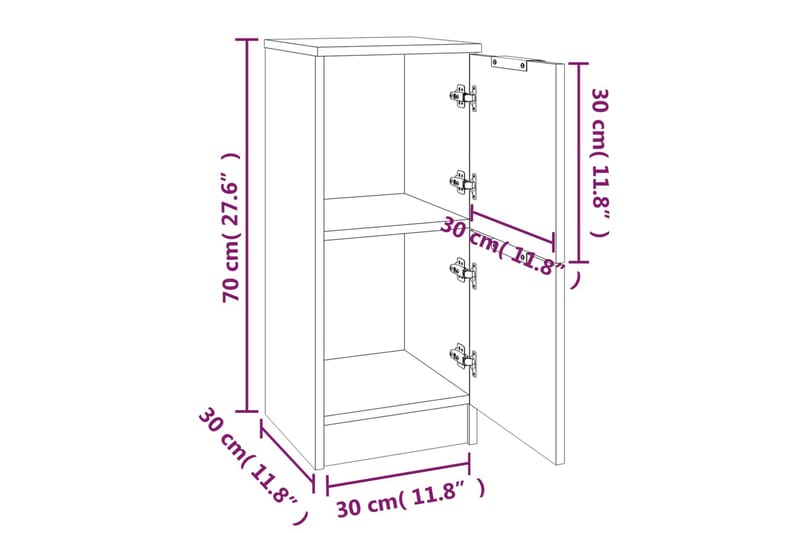 beBasic Skjenk betonggrå 30x30x70 cm konstruert tre - GrÃ¥ - Oppbevaring - Oppbevaringsmøbler - Kommode - Entrekommode