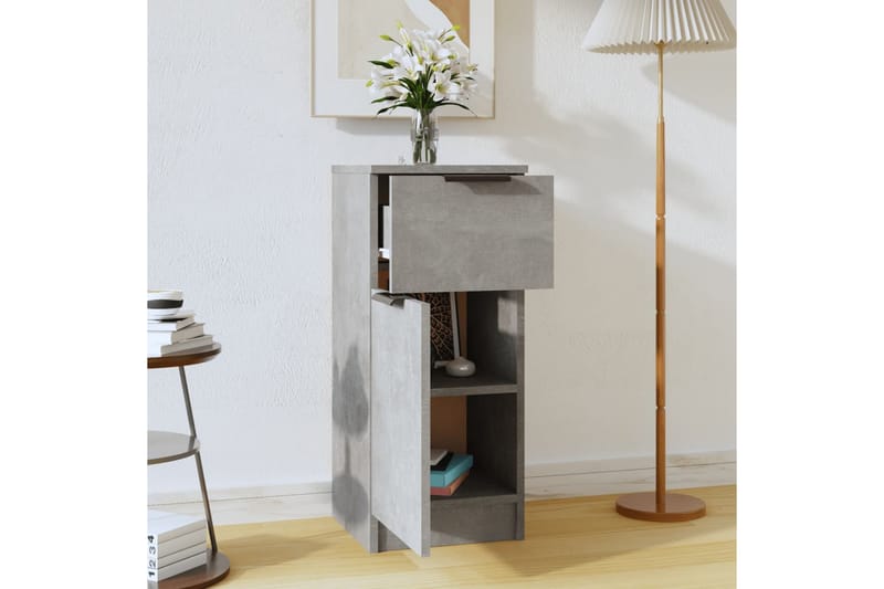 beBasic Skjenk betonggrå 30x30x70 cm konstruert tre - GrÃ¥ - Oppbevaring - Oppbevaringsmøbler - Kommode - Entrekommode