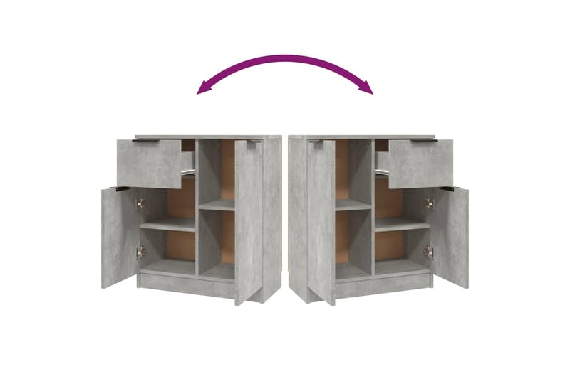 beBasic Skjenk betonggrå 60x30x70 cm konstruert tre - GrÃ¥ - Oppbevaring - Oppbevaringsmøbler - Kommode - Entrekommode