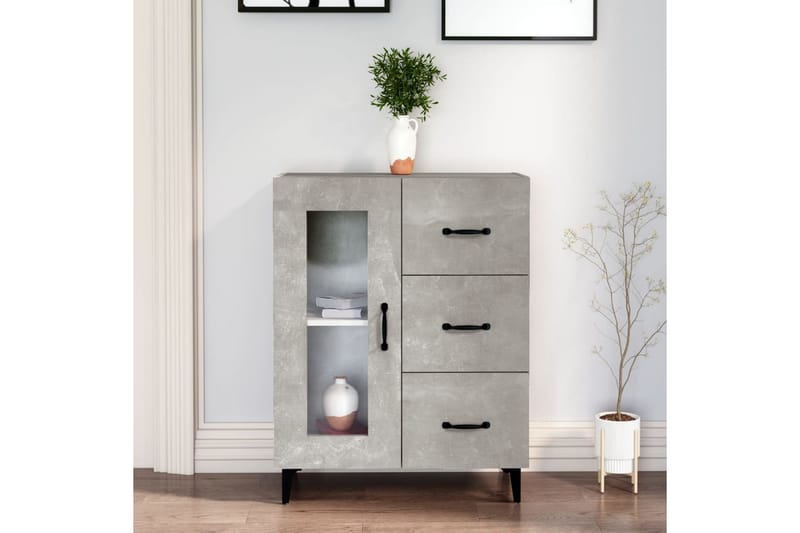 beBasic Skjenk betonggrå 69,5x34x90 cm konstruert tre - GrÃ¥ - Oppbevaring - Oppbevaringsmøbler - Kommode - Entrekommode