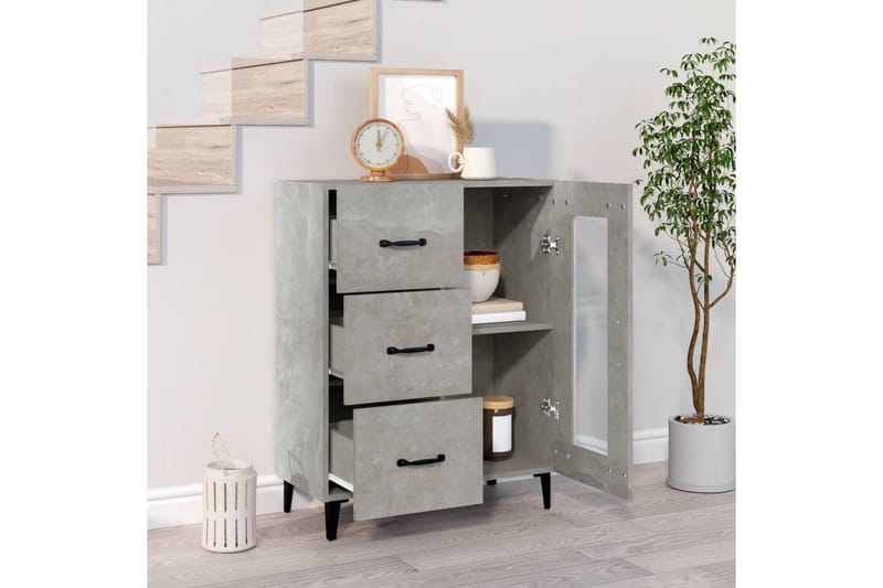 beBasic Skjenk betonggrå 69,5x34x90 cm konstruert tre - GrÃ¥ - Oppbevaring - Oppbevaringsmøbler - Kommode - Entrekommode