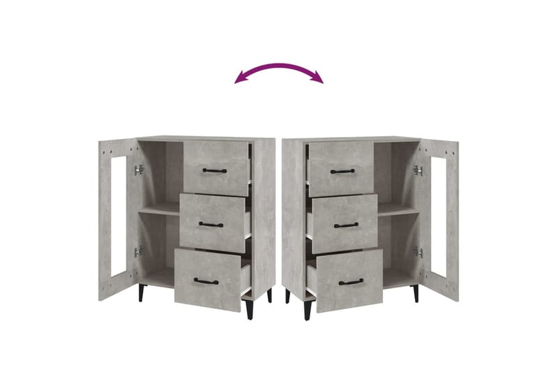 beBasic Skjenk betonggrå 69,5x34x90 cm konstruert tre - GrÃ¥ - Oppbevaring - Oppbevaringsmøbler - Kommode - Entrekommode